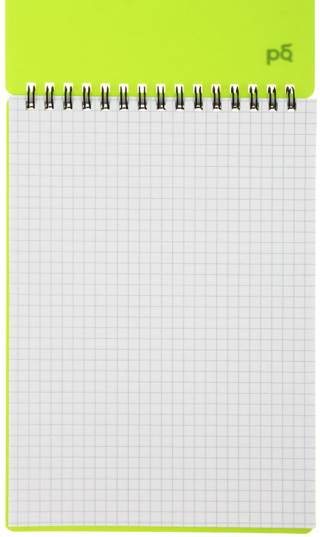 Блокнот на гребне BG Base Neon, 140*200 мм, 60 л., клетка, салатовый Блокнот на гребне BG Base Neon, 140*200 мм, 60 л., клетка, салатовый