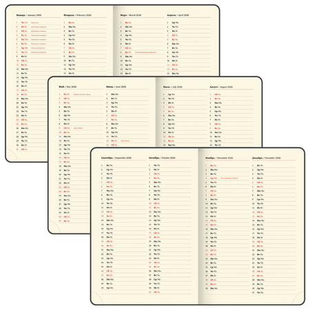 Ежедневник датированный на 2026 год Brauberg Imperial, 210*295 мм, 168 л., бордовый