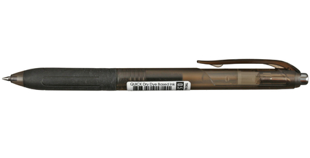 Ручка шариковая автоматическая Crown Quick Dry, корпус дымчатый, стержень черный