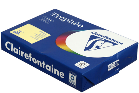 Бумага офисная цветная Trophee Pastel, А4 (210*297 мм), 80 г/м2, 500 л., лимонно-желтая Бумага офисная цветная Trophee Pastel, А4 (210*297 мм), 80 г/м2, 500 л., лимонно-желтая