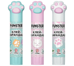 Клей-карандаш Funster, 9 г, «Кошачьи лапки», ассорти
