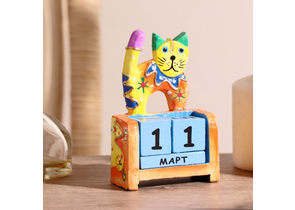 Календарь деревянный настольный, 10×7×4 см, «Котёнок» (2 языка для месяцев) Календарь деревянный настольный, 10×7×4 см, «Котёнок» (2 языка для месяцев)