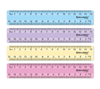Линейка пластиковая Brauberg MultiLine, 15 см, ассорти