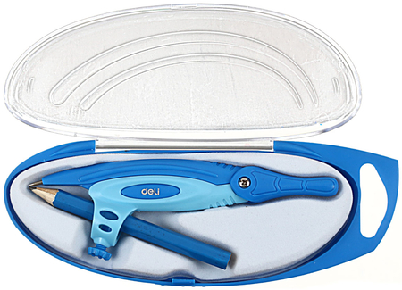 Циркуль Deli с карандашом, длина 125 мм, ассорти