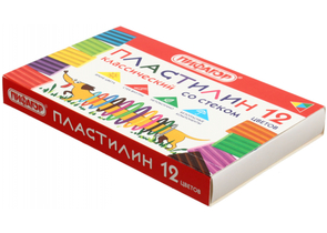 Пластилин классический «Пифагор. Веселая такса», 12 цветов, 180 г, со стекой