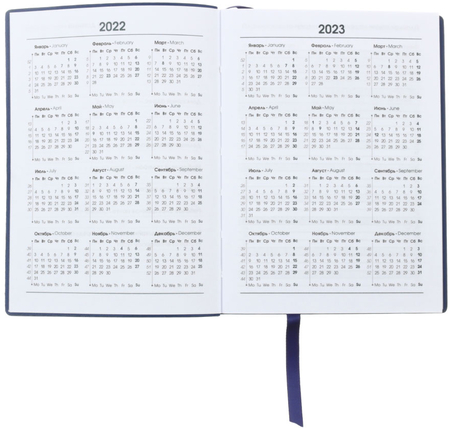 Ежедневник датированный на 2022 год Radiant (А6), 105*140 мм, 176 л., синий