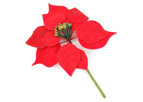 Новогодний декор «Пуансеттия», 22×20 см, красная