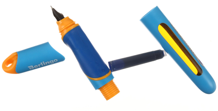 Ручка перьевая детская Berlingo Hybrid, корпус ассорти, синяя