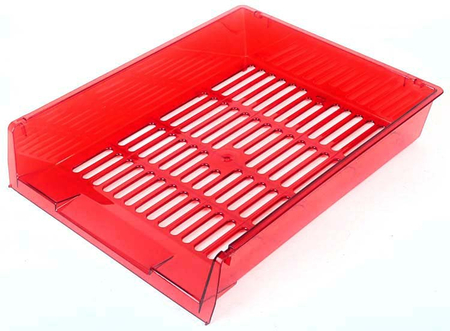 Набор из трех лотков горизонтальных «Престиж», 340*270*60 мм, прозрачно-красный