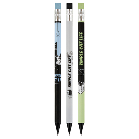 Карандаш автоматический Meshu, толщина грифеля 0,7 мм, Meowsy, корпус ассорти