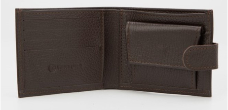 Портмоне мужское на кнопке Sima-Land 2741833, 11,5*1,5*9 см, темно-коричневое Портмоне мужское на кнопке Sima-Land 2741833, 11,5*1,5*9 см, темно-коричневое