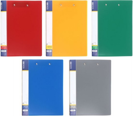 Папка пластиковая с пружинным скоросшивателем и верхним прижимом Economix , толщина пластика 0,5 мм, ассорти
