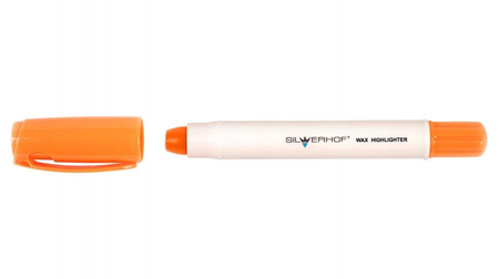 Мелок-текстовыделитель восковой Wax, оранжевый, толщина линии 15 мм