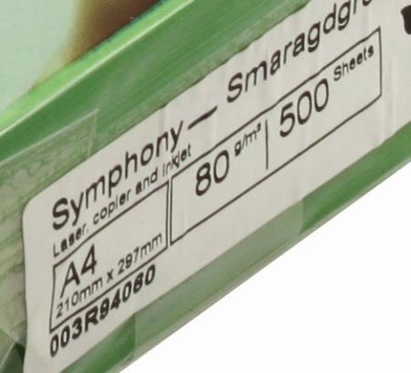 Бумага офисная цветная Xerox Symphony , А4 (210*297 мм), 80 г/м2, 500 л., зеленая