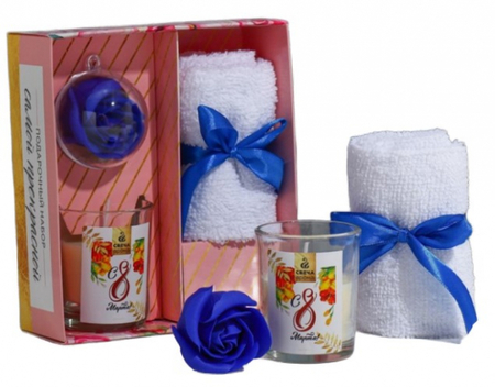 Набор подарочный «С 8 марта» (свечи с аромонабором), 3 предмета Набор подарочный «С 8 марта» (свечи с аромонабором), 3 предмета