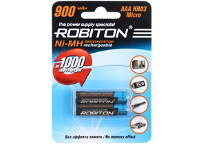 Аккумулятор Robiton, AAА, HR03, 1.2V, 900 mAh (2 шт. в упаковке)