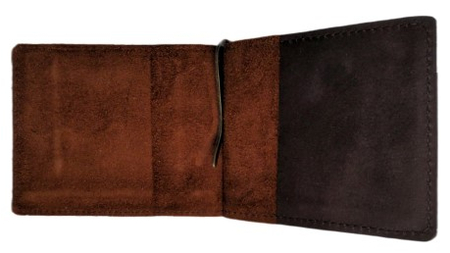 Зажим для денег из натуральной кожи «Кот» (Журкевич Ю.Л.), 10,5*8 см, цвет темно-коричневый