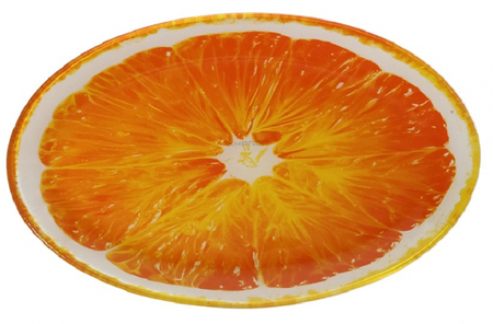 Блюдо стеклянное сервировочное «Доляна», 24,5*15*2 см, «Сочный апельсин»