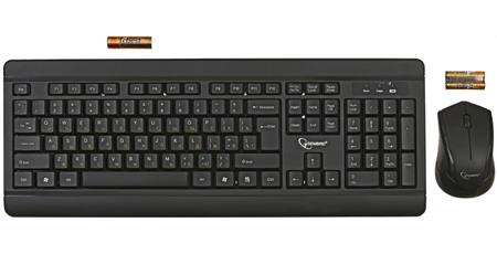 Клавиатура и мышь Gembird KBS-8001, беспроводные, черные