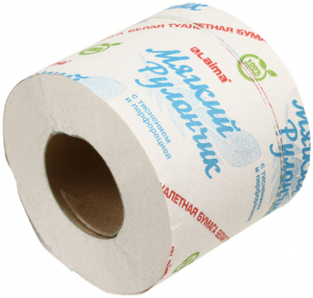 Бумага туалетная Laima «Мягкий рулончик», 1 рулон, ширина 85 мм, серая