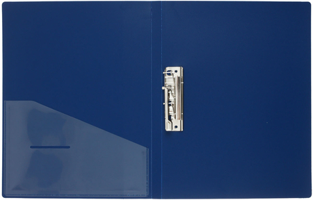 Папка пластиковая с боковым зажимом и карманом Brauberg Contract, толщина пластика 0,7 мм, синяя