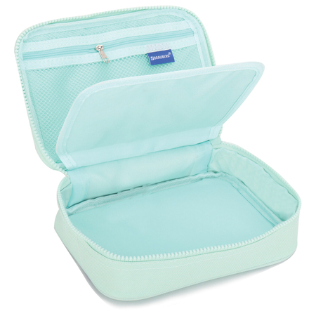 Пенал-косметичка однокамерный с откидной планкой Brauberg Organizer XL, 210*150*60 мм, Mint