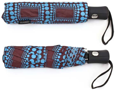 Зонт женский от дождя (автомат) 33059, «Кружочки», голубой Зонт женский от дождя (автомат) 33059, «Кружочки», голубой