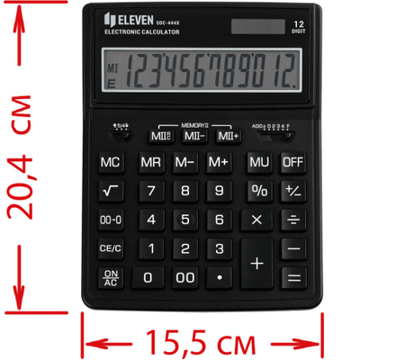 Калькулятор 12-разрядный Eleven SDC-444X, черный