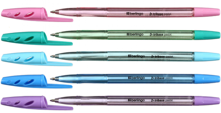 Ручка шариковая Berlingo Tribase Pastel, корпус ассорти, стержень синий