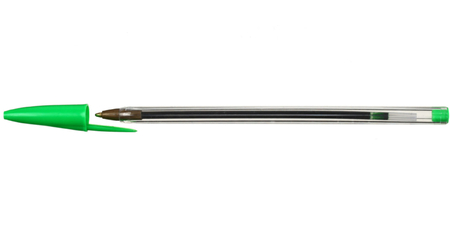 Ручка шариковая одноразовая Attache Economy, корпус прозрачный, стержень зеленый