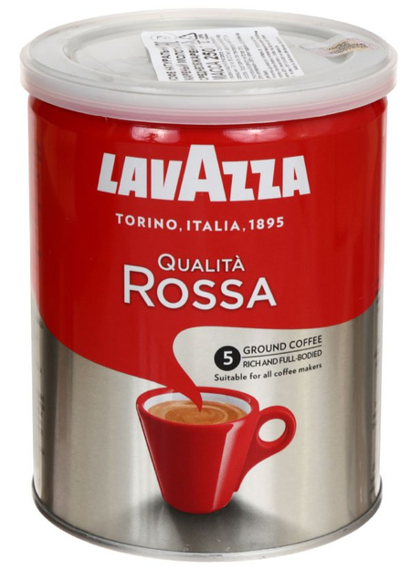 Кофе натуральный молотый Lavazza Qualita Rossa, 250 г, среднеобжаренный