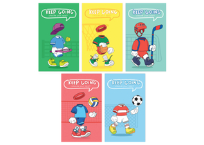 Блокнот на склейке BG А7, 65×110 мм, 48 л., клетка, «Твой спорт», ассорти