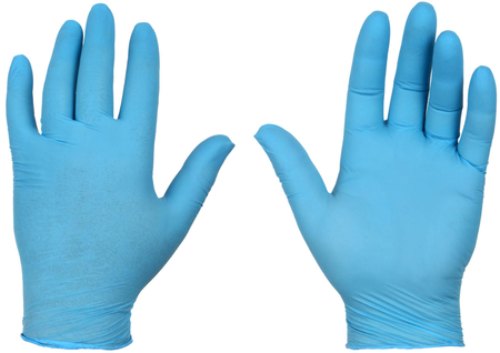 Перчатки с нитриловым покрытием A.D.M. «Стандарт», размер L, 50 пар (100 шт.), голубые