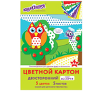 Картон цветной двусторонний А4 «Юнландия», 5 цветов, 5 л., мелованный