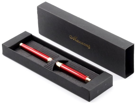 Ручка подарочная перьевая Manzoni Venezia, корпус бордовый, золотистая отделка
