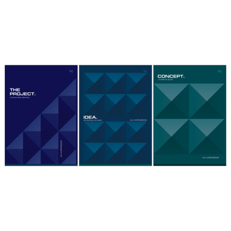 Тетрадь общая А4, 60 л. на скобе BG Monocolor. Corporate Identity, 205*295 мм, клетка, ассорти