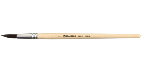 Кисть для рисования «Пони» Brauberg Basic, №7, круглая Кисть для рисования «Пони» Brauberg Basic, №7, круглая