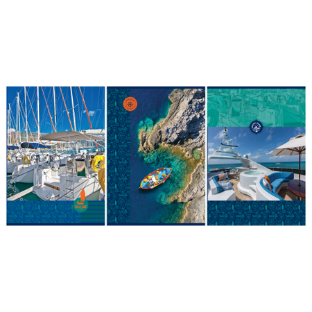 Тетрадь общая А4, 48 л. на скобе BG «Путешествие», 205*295 мм, клетка, ассорти