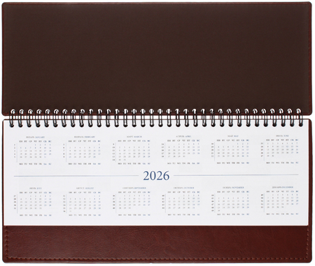 Планинг датированный на гребне на 2026 год Agenda, 303*150 мм, 60 л., коричневый