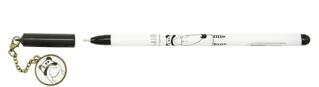 Ручка шариковая с брелоком Darvish, корпус белый с черным, стержень синий
