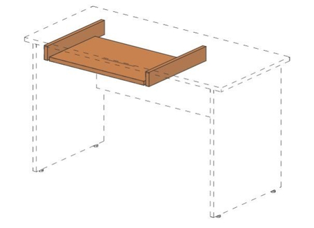Полка для клавиатуры «Рондо», 624*400*80 мм, полка для клавиатуры подвесная, груша
