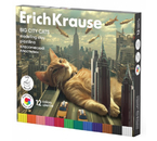 Пластилин «Классический» ErichKrause, 12 цветов, 180 г, со стекой, Big City Cats Пластилин «Классический» ErichKrause, 12 цветов, 180 г, со стекой, Big City Cats