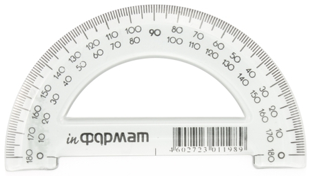 Транспортир пластиковый inФормат, 180°, прозрачный тонированный Транспортир пластиковый inФормат, 180°, прозрачный тонированный