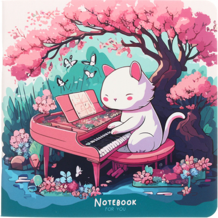 Книжка записная Meshu, 170*170 мм, 40 л., без графления, Cat`s Symphonie Книжка записная Meshu, 170*170 мм, 40 л., без графления, Cat`s Symphonie