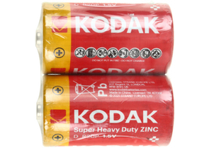 Батарейки солевые Kodak Super Heavy Duty Zinc, D, R20P, 1.5V, 2 шт.