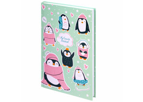 Книжка записная Brauberg Kids (А5), 134×206 мм, 80 л., клетка, «Пингвинчики»