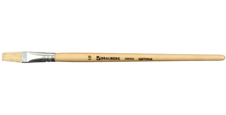 Кисть для рисования (кисть для клея) «Щетина» Brauberg Basic Bristle, №10, плоская Кисть для рисования (кисть для клея) «Щетина» Brauberg Basic Bristle, №10, плоская