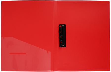 Папка пластиковая с боковым зажимом и карманом Berlingo Soft Touch, толщина пластика 0,7 мм, красная