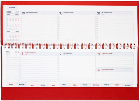 Планинг датированный на гребне на 2026 год «Сиам», 340*130 мм, 57 л., красный