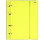 Тетрадь общая А5, 120 л. на кольцах BG Neon, 175×220 мм, клетка, желтая